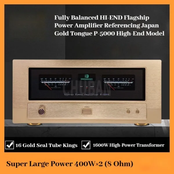 CHUBAN Reference Accuphase P-5000 Pure Power Amplifier: High Power 400W, Balanced Input, High Performance, High Fidelity Audio