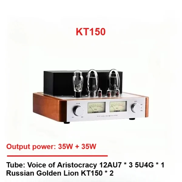 CHUBAN KT150 Tube Amplifier, 35W*2, Hi-Fi Class A Single-Ended Home Audio, 12AU7 5U4G, KT150 with Protective Cover