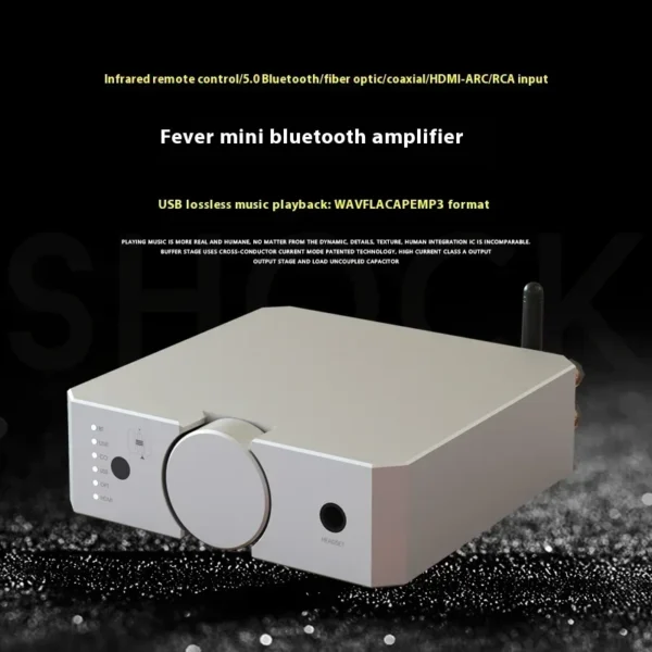 AMP25 Audiophile Dual Balance Power Amplifier Bluetooth 5.0 200W High Power HIFI Digital Audio Amplifier USB Playback HDMI