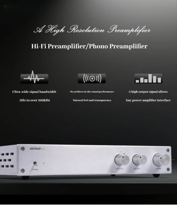 CHUBAN T4 High-Fidelity Preamp/Phonograph Amplifier Suitable for Multiple Audio Device Inputs