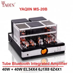 YAQIN MS-20B 40W X 2 Channel Tube Amplifier EL34 Tube Integrated Bluetooth HiFi Push-Pull Home Audio System With remote control