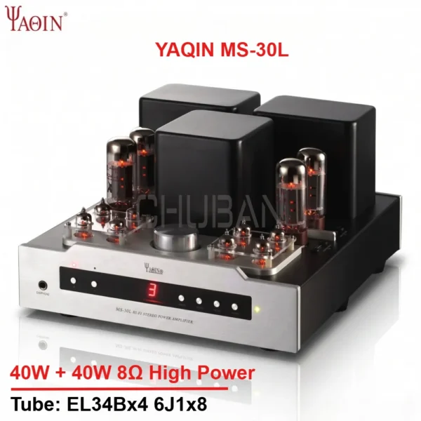 YAQIN MS-30L 40W x 2 EL34 Vacuum Tube Amplifier, High-Fidelity HiFi Home Audio Power Amplifier with Remote Control