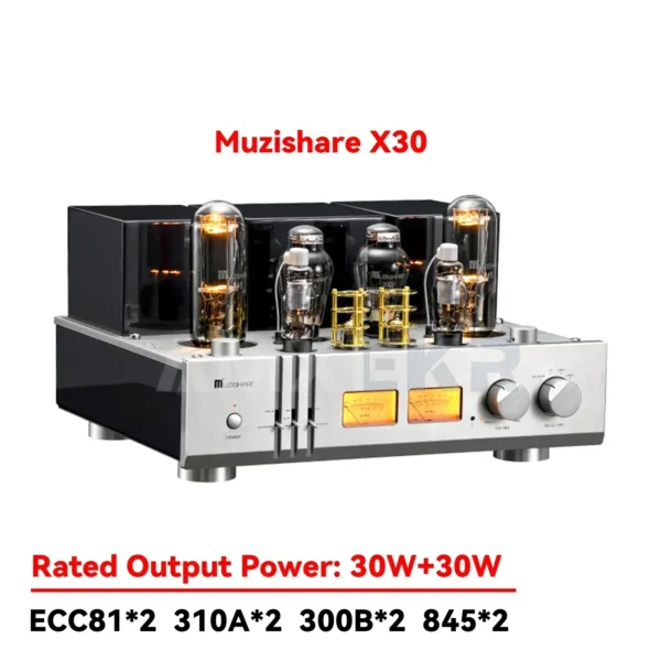 Muzishare X30 High-End Tube Amplifier 300B Push 845 Single-ended Phono Stage Class a Integrated Lamp Amp for Hi-Fi Audio
