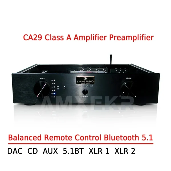 AMXEKR CA29 Bluetooth 5.1 Class a Tube Preamplifier HIFI Pure Power Amplifier with Remote Control Balanced Audio Output