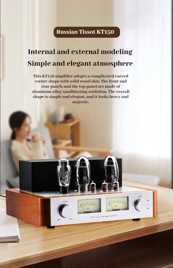 CHUBAN KT150 Tube Amplifier, 35W*2, Hi-Fi Class A Single-Ended Home Audio, 12AU7 5U4G, KT150 with Protective Cover