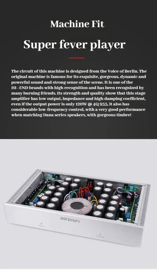 AMXEKR 1:1Direct-engraved Berlin 933 Amplifier Class A and B Pure Post-Amplifier Fever Audio HiFi Classic Design 150W+150W