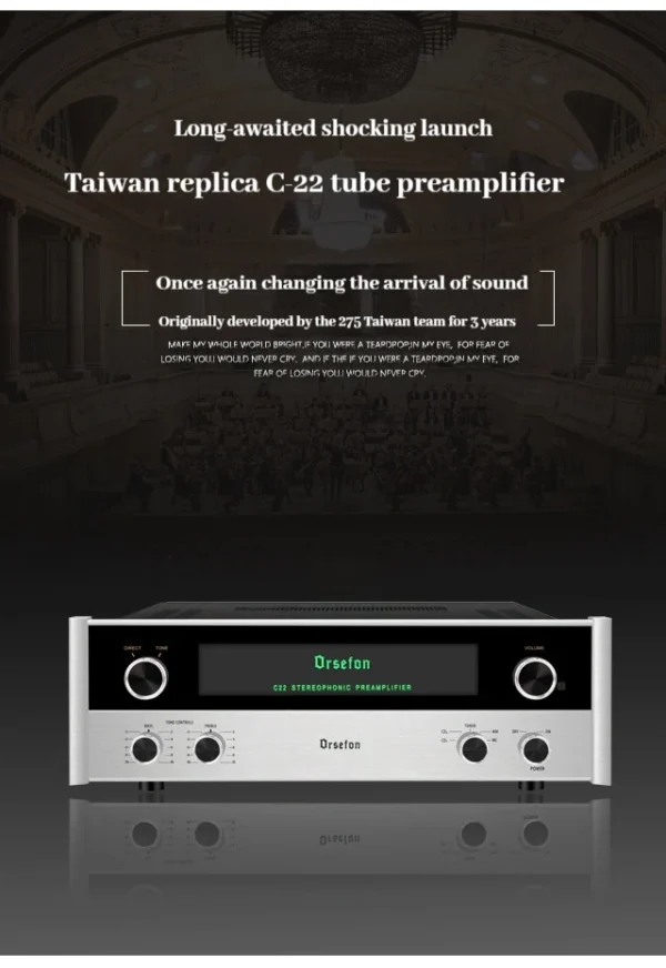 AMXEKR 1:1 Clone Mcintosh C22 HIFI Tube Preamplifier MM/MC Phono Amplifier 12AT7 Tube Preamplifier