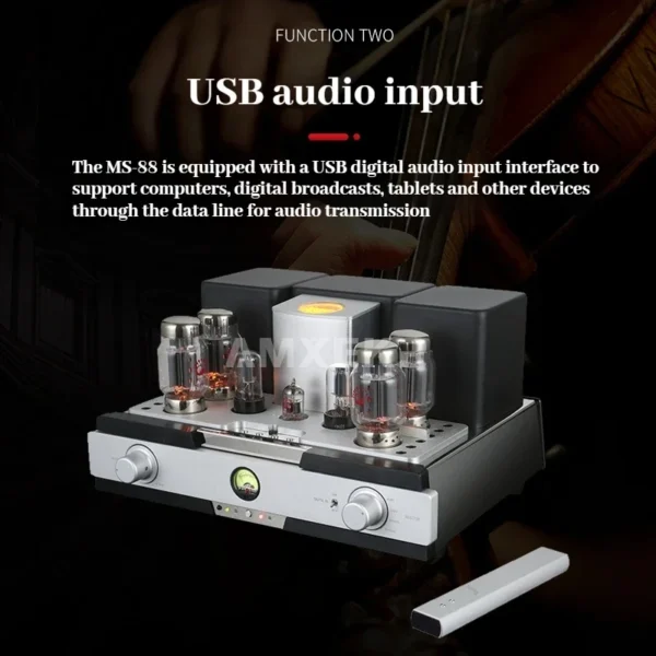 YAQIN MS-88 KT88 Tube Integrated Amplifier, 50W Power, 2-Channel HiFi Bluetooth Home Audio System