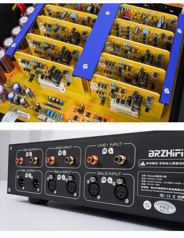 CHUBAN Replica Accuphase C-245 Circuit Full Balanced HiFi Fever Preamplifier with Remote Control VU Meter RCA XLR Input Output