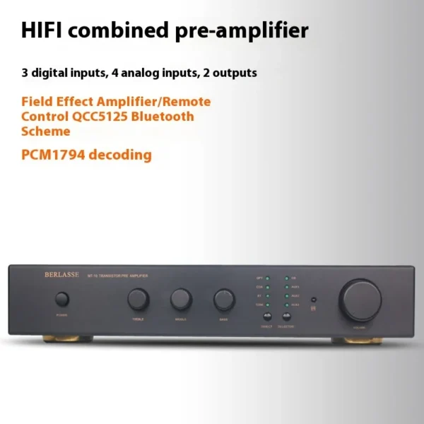 CHUBAN MT-10 Audiophile-grade Field Effect Preamplifier, 1794 Decoder, 5125 Bluetooth Module, with Remote Control, High-Fidelity