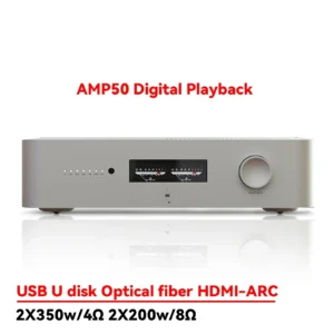 AMXEKR AMP50 Multi-functional Power Amplifier, High-end Hi-Fi Audiophile Digital Playback with Bluetooth Remote Control