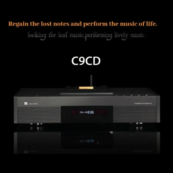 MUZISHARE C9 CD Player HiFi Music Streaming Audiophile Vacuum Tube ES9038Q2M Decoder HD Bluetooth 6KE8 Light