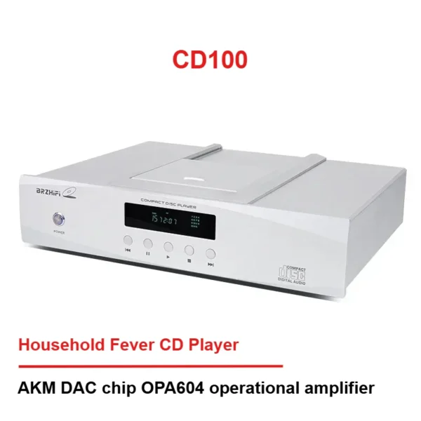 AMXEKR CD100 Audiophile CD Player with Top-Slide Cover, Balanced Decoding, Digital RCA Output, Home Audio with Remote Control