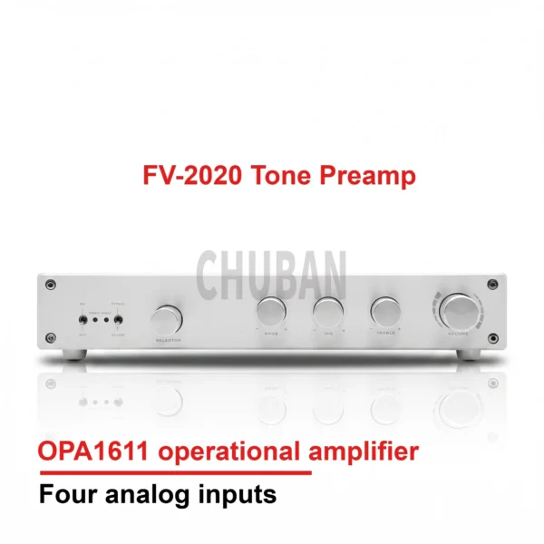 kf-S94951f364f8e4c8382790896fff1df04r AMXEKR FV-2020 High-Fidelity Hi-Fi Preamplifier with Tone Adjustment, Aluminum Panel, and Gold-Plated Terminals.