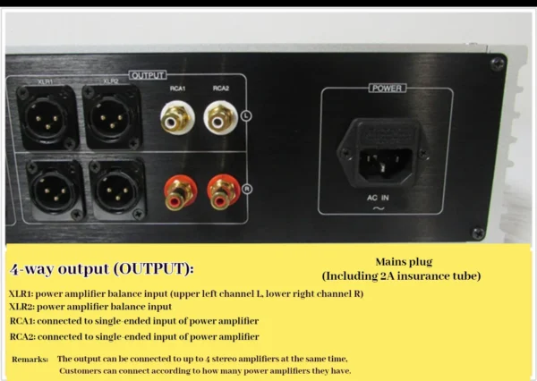 AMXEKR C500 Fully Balanced Pure A Tone Tube Preamplifier with Hifi Amplifier, Fever, High, Medium and Low Tone/pass-through