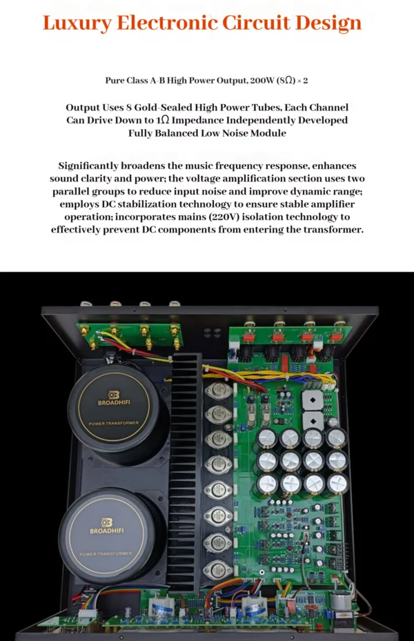 CHUBAN Reference Accuphase E405 Power Amplifier: High-Power Hi-Fi Amplifier with Imported Gold-Sealed Tubes
