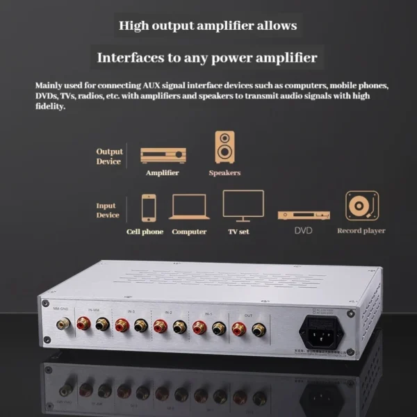 CHUBAN T4 High-Fidelity Preamp/Phonograph Amplifier Suitable for Multiple Audio Device Inputs