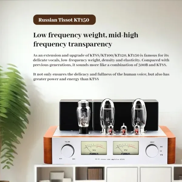 CHUBAN KT150 Tube Amplifier, 35W*2, Hi-Fi Class A Single-Ended Home Audio, 12AU7 5U4G, KT150 with Protective Cover
