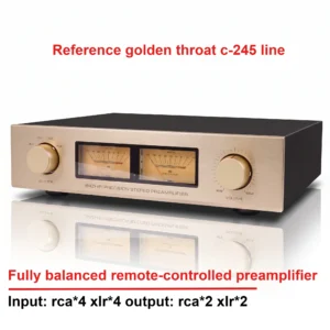 CHUBAN Replica Accuphase C-245 Circuit Full Balanced HiFi Fever Preamplifier with Remote Control VU Meter RCA XLR Input Output