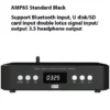 AMXEKR HIFI Digital Audio Amplifier 80W*2 Power Bluetooth 5.0 Music Turntable USB SD Card Input Support IR Remote Control FM