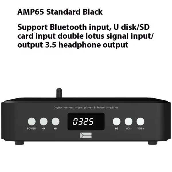 AMXEKR HIFI Digital Audio Amplifier 80W*2 Power Bluetooth 5.0 Music Turntable USB SD Card Input Support IR Remote Control FM