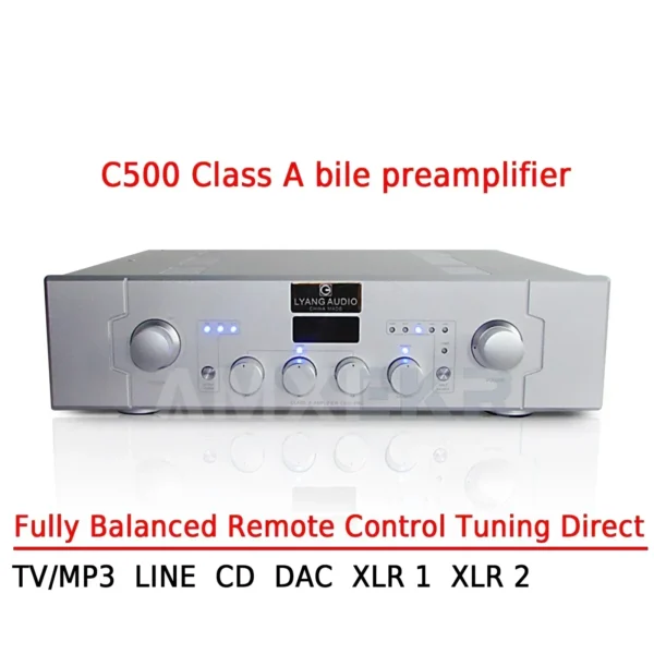 AMXEKR C500 Fully Balanced Pure A Tone Tube Preamplifier with Hifi Amplifier, Fever, High, Medium and Low Tone/pass-through