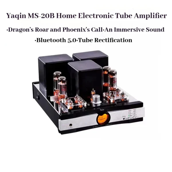 YAQIN MS-20B 40W X 2 Channel Tube Amplifier EL34 Tube Integrated Bluetooth HiFi Push-Pull Home Audio System With remote control