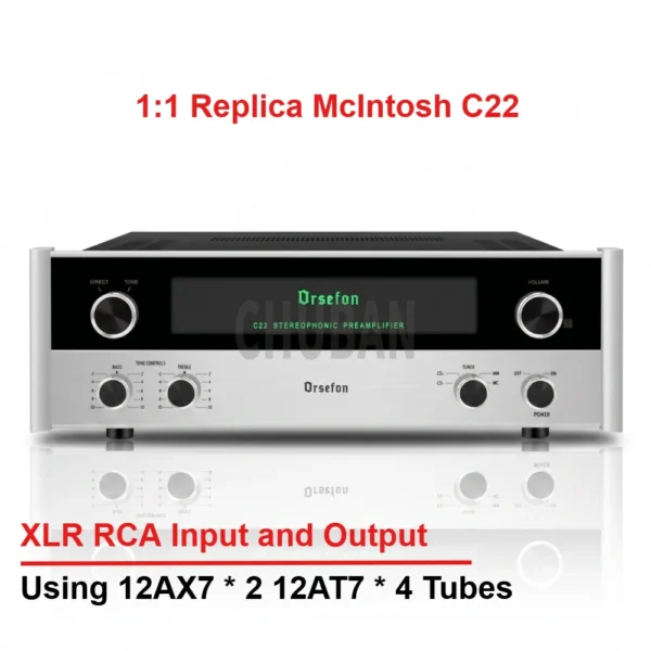 AMXEKR 1:1 Clone Mcintosh C22 HIFI Tube Preamplifier MM/MC Phono Amplifier 12AT7 Tube Preamplifier
