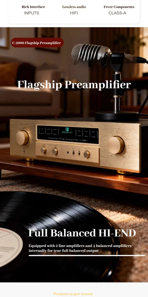 Referenz Accuphase C-2000 Vollständig Symmetrischer Class-A Hi-Fi-Vorverstärker Mit Höhen- Und Bassregelung Und Fernbedienung