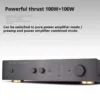 BERLASSE TS-1B 100W X 2 Channel HiFi Stereo Amplifier Front Rear StageDouble Ring Niu Home Hi-Fi Audio System with Remote Contro