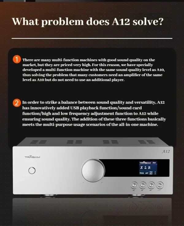 Quanxiang A12 amplifier high power 200w new bluetooth hifi fever true balance professional home audio amplifier