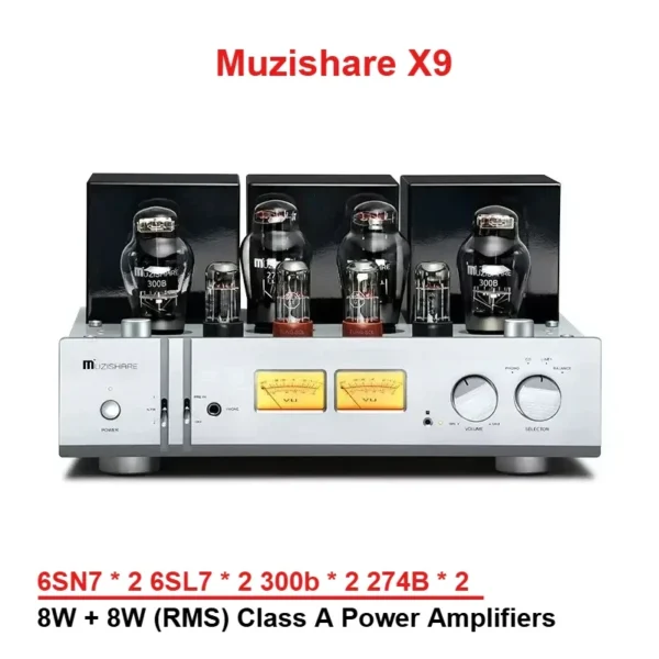 Muzishare X9 300BIntegrated Vacuum Tube Power Amplifier with Balanced MM/MC Remote Control 8W*2