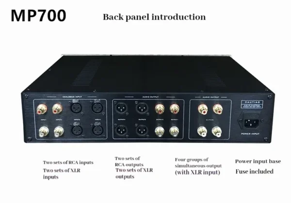 CHUBAN MP700 Fully Balanced High-Fidelity Preamplifier, HiFi Audiophile Class A Audio Amplifier for Home Use with Remote Control